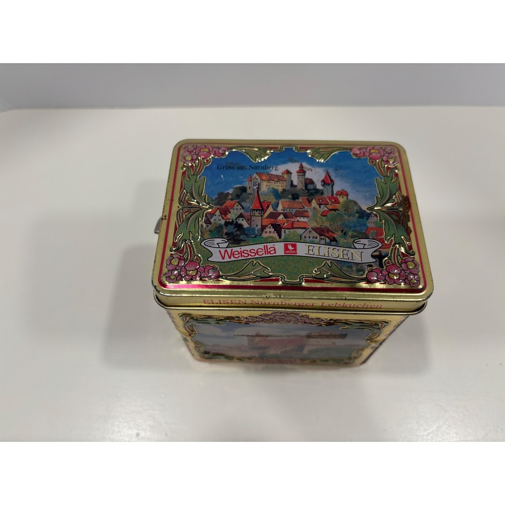 Weissella Elisen Nurnberger Lebkuchen Music Box Tin Germany Nuremberg Scenes